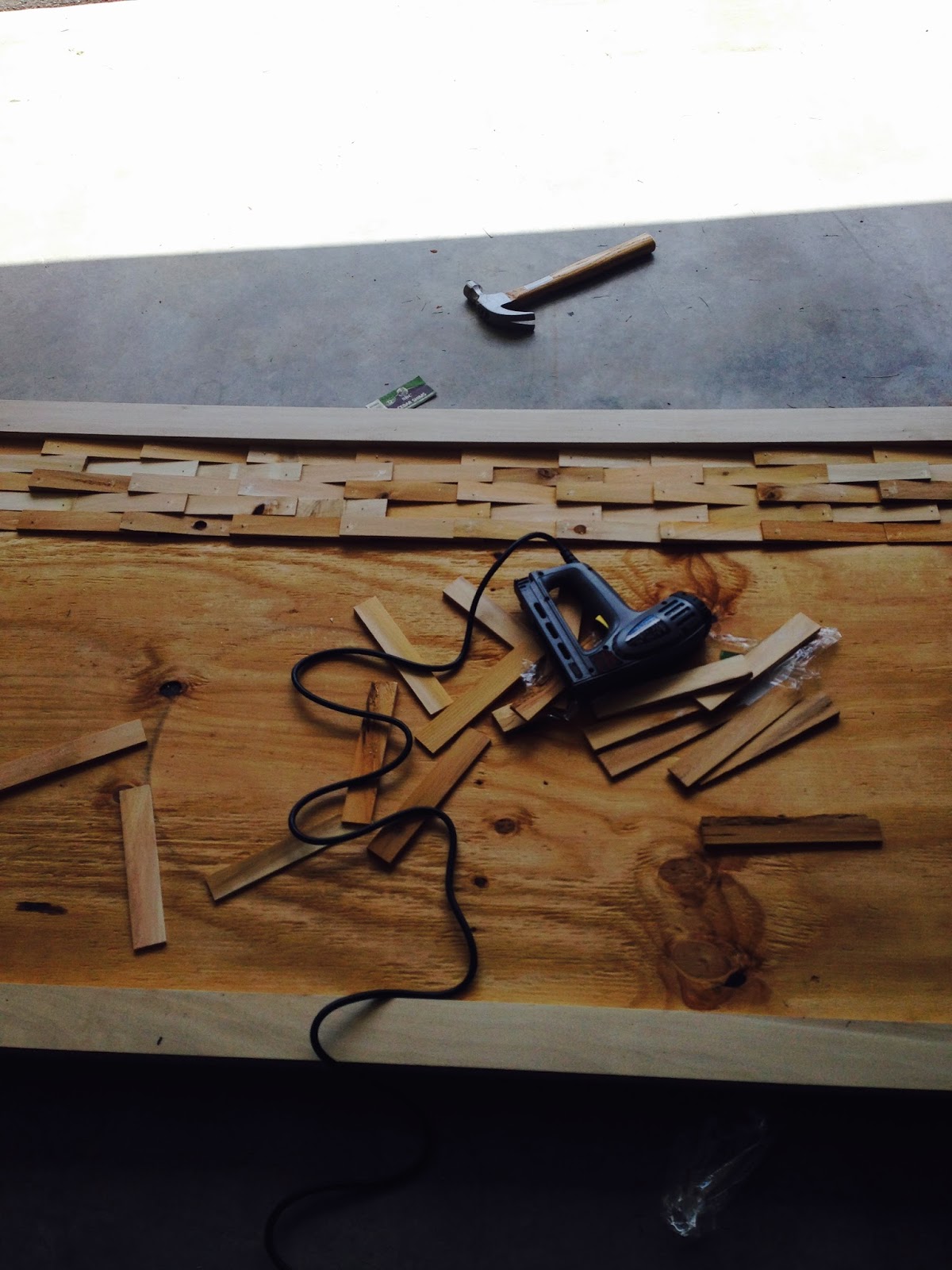 Goldens and Glue Guns DIY Wood Shim Headboard