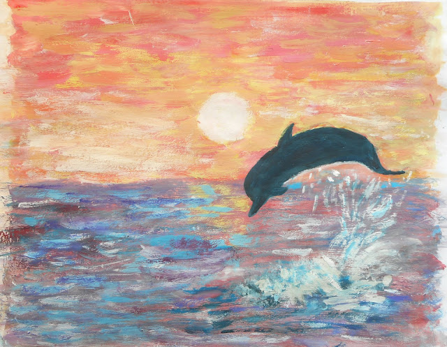интуитивное рисование, мой дельфин