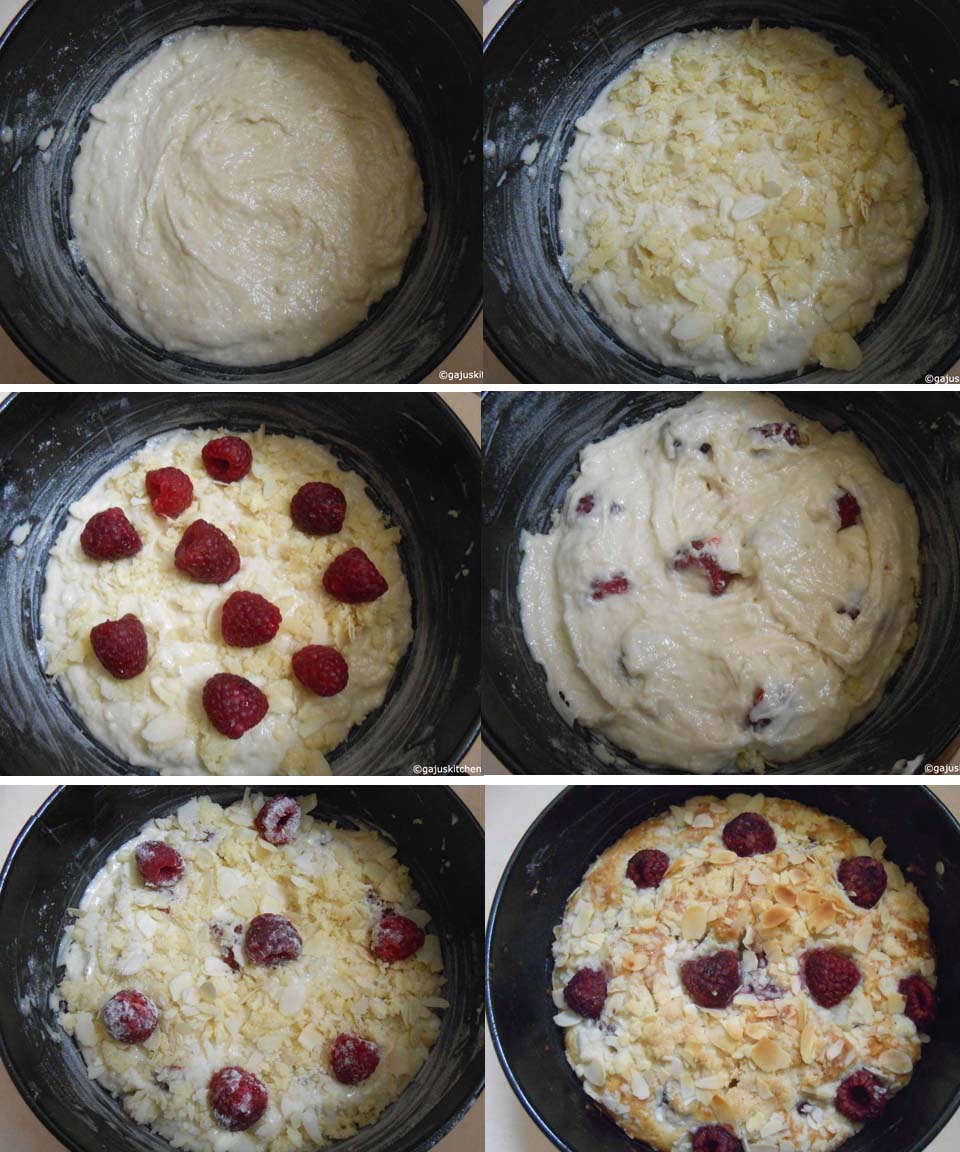 Raspberry cake preparation
