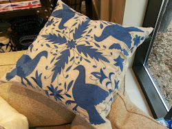 Blue & White Accent Pillow