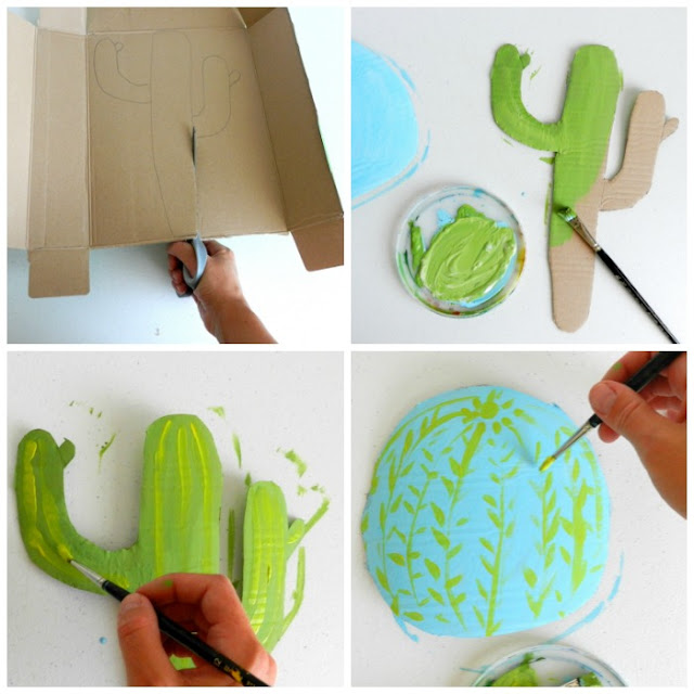 Cactus Party Decorations made from Cardboard: grow creative blog