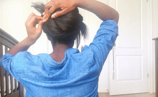 Cross wrapping hair tutorial: Pinning up side two | @arelaxedgal