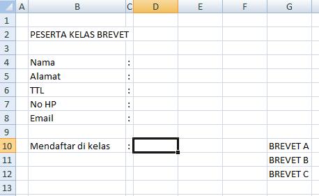 Excel >> Membuat ComboBox Berisi Data Pada Excel 2007 