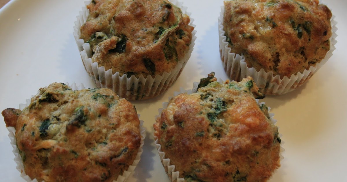 Grove muffins med spinat og ost lag babymat
