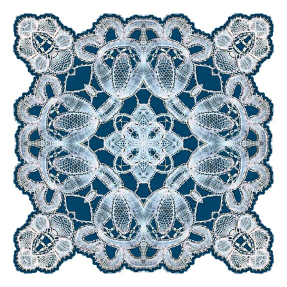 ArtbyJean - Images of Lace: Lace doilies in shades of blue.