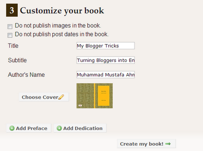 customize your book