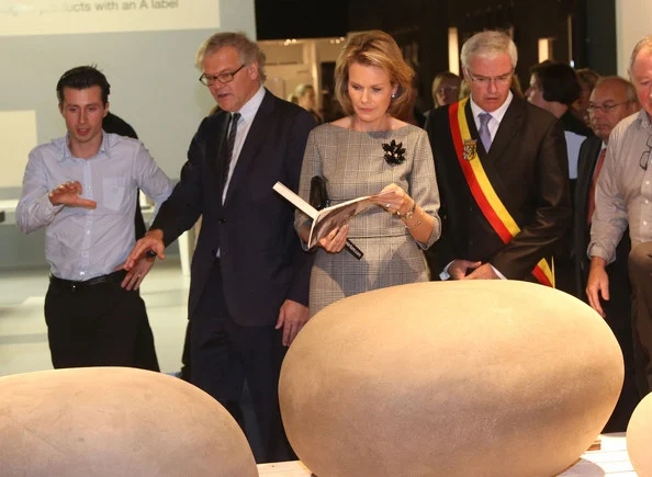 Crown Princess Mathilde of Belgium visited the 2012 International Design Biennale at Kortrijk Xpo