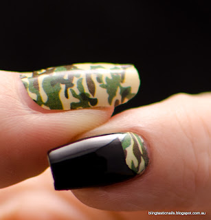 OMG Nail Polish Strips Camouflage manicure