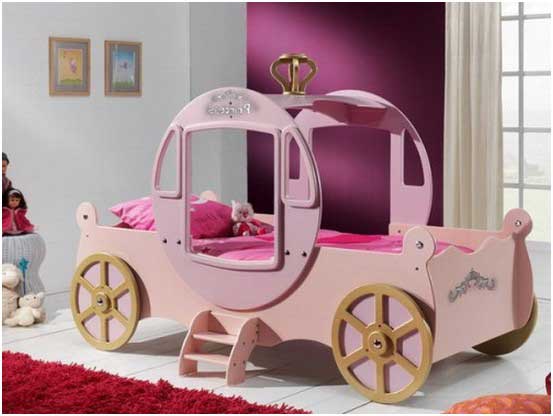 Traumzimmer-Mädchen-Design-Wagen-Bett-rosa