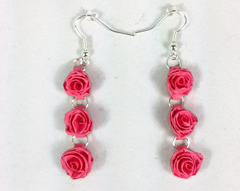 Rose Quilling Paper Earring Designs 2015 - Quilling designs