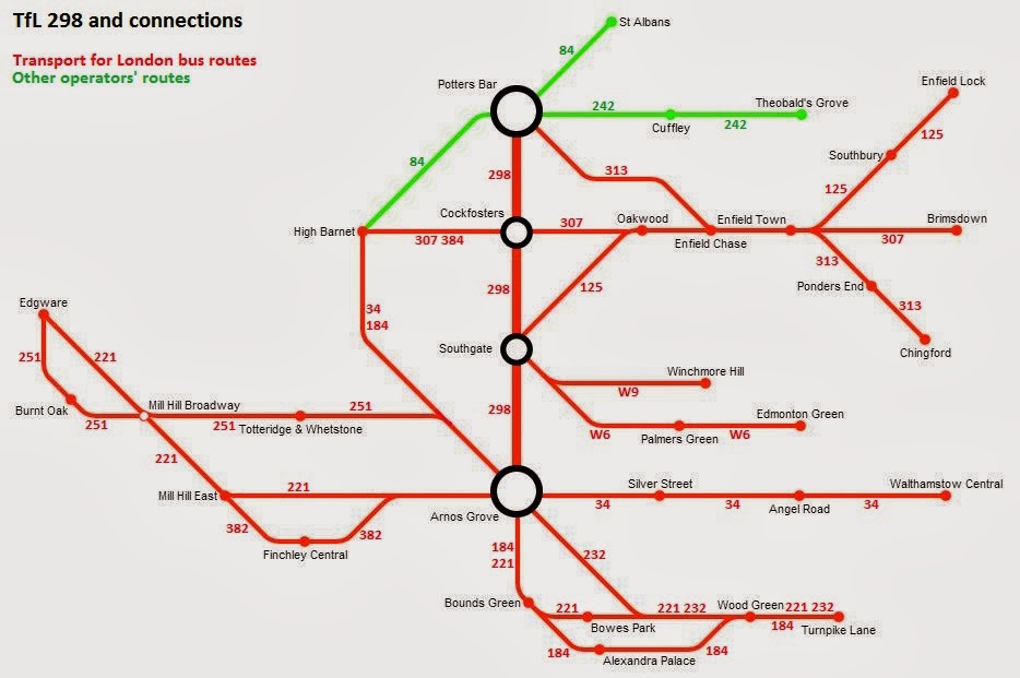 Great British Bus Routes 298 Arnos Grove Potters Bar
