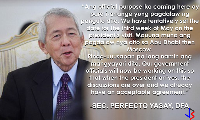 The Philippines will submit a proposal to grant visa on arrival for Filipinos coming to the country at the ongoing bilateral talks with the UAE, with the hope that something can be finalized in time for President Duterte’s scheduled visit in May this year.  According to lawyer Perfecto Yasay, Jr. who,  is in his capacity as acting Foreign Affairs secretary, in a recent trip to the UAE told in a meeting with the Filipino community that he will “vigorously pursue” such a proposal. He is confident that the host government will give consideration where it’s due.  Yasay also paid a courtesy call on H.H. Sheikh Mohammad bin Rashid al Maktoum, UAE Prime Minister and Vice President and Ruler of Dubai, who personally thanked him for the valuable contribution of the Filipino community to the growth and development of the UAE.   The contribution of the Filipino community in the development of the UAE was also praised by Sheikh Mohammad, and he wished that the relationship between the two countries would witness more development and progress in various areas.  “We will vigorously be pursuing this type of proposal,” said Yasay in an audience of over 100 leaders and representatives of different Filipino organizations during the dialogue held in Abu Dhabi.   The 70-year-old diplomat said there could be a “convergence” between the two countries regarding this.   "What are the possible agreements for our OFWs? Rest assured, our host country is very cooperative (regarding) bilateral agreements that will strengthen our relationship and at the same time, also address the concerns of our OFWs,” Yasay added.    Ambassador Constancio R. Vingno, Jr. said the bilateral talks, which came as a result of a high-level meeting between Yasay and Sheikh Abdullah bin Zayed bin Sultan Al Nahyan, the UAE Minister of Foreign Affairs and International Cooperation, last October in New York, will push through even if Yasay is not the DFA Secretary anymore.Yasay met with the UAE official on the sidelines of the 71st session of the United Nations General Assembly.  The proposal to grant visa on arrival to Filipinos was raised during the dialogue with Yasay. There are approximately one million Filipinos in the country. A sizable portion of them has been in the UAE for decades, manning all industries from oil and gas to hospitality. Considering the Filipino community’s contributions to the UAE’s growth through the years, the UAE government may find it appropriate to approve such measure.  Currently, UAE has given privileges to  49 countries, like China and Russia, to travel without the need of  prior visa to travel to the UAE.  If the UAE government agrees to give visa on arrival to the Philippine passport holder, a Philippine government official who prefer his identity withheld, said that it could diminish the labor value of the Filipinos as they flood the UAE. Adlene Uy Panis, a restaurant owner in UAE, share the same opinion. "Visa on arrival will surely boost job opportunities for all Filipinos. However, there are several implications that need to be considered for the protection of our welfare. This needs to be studied properly,” said Engr. Jeffrey Uy, president of the umbrella organization of Filipino groups based in Abu Dhabi. Recommended: Why OFWs Remain in Neck-deep Debts After Years Of Working Abroad? From beginning to the end, the real life of OFWs are colorful indeed.  To work outside the country, they invest too much, spend a lot. They start making loans for the processing of their needed documents to work abroad.  From application until they can actually leave the country, they spend big sum of money for it.  But after they were being able to finally work abroad, the story did not just end there. More often than not, the big sum of cash  they used to pay the recruitment agency fees cause them to suffer from indebtedness.  They were being charged and burdened with too much fees, which are not even compliant with the law. Because of their eagerness to work overseas, they immerse themselves to high interest loans for the sake of working abroad. The recruitment agencies play a big role why the OFWs are suffering from neck-deep debts. Even some licensed agencies, they freely exploit the vulnerability of the OFWs. Due to their greed to collect more cash from every OFWs that they deploy, it results to making the life of OFWs more miserable by burying them in debts.  The result of high fees collected by the agencies can even last even the OFWs have been deployed abroad. Some employers deduct it to their salaries for a number of months, leaving the OFWs broke when their much awaited salary comes.  But it doesn't end there. Some of these agencies conspire with their counterpart agencies to urge the foreign employers to cut the salary of the poor OFWs in their favor. That is of course, beyond the expectation of the OFWs.   Even before they leave, the promised salary is already computed and allocated. They have already planned how much they are going to send to their family back home. If the employer would cut the amount of the salary they are expecting to receive, the planned remittance will surely suffer, it includes the loans that they promised to be paid immediately on time when they finally work abroad.  There is such a situation that their family in the Philippines carry the burden of paying for these loans made by the OFW. For example. An OFW father that has found a mistress, which is a fellow OFW, who turned his back  to his family  and to his obligations to pay his loans made for the recruitment fees. The result, the poor family back home, aside from not receiving any remittance, they will be the ones who are obliged to pay the loans made by the OFW, adding weight to the emotional burden they already had aside from their daily needs.      Read: Common Money Mistakes Why Ofws remain Broke After Years Of Working Abroad   Source: Bandera/inquirer.net NATIONAL PORTAL AND NATIONAL BROADBAND PLAN TO  SPEED UP INTERNET SERVICES IN THE PHILIPPINES  NATIONWIDE SMOKING BAN SIGNED BY PRESIDENT DUTERTE   EMIRATES ID CAN NOW BE USED AS HEALTH INSURANCE CARD  TODAY'S NEWS THAT WILL REVIVE YOUR TRUST TO THE PHIL GOVERNMENT  BEWARE OF SCAMMERS!  RELOCATING NAIA  THE HORROR AND TERROR OF BEING A HOUSEMAID IN SAUDI ARABIA  DUTERTE WARNING  NEW BAGGAGE RULES FOR DUBAI AIRPORT    HUGE FISH SIGHTINGS  From beginning to the end, the real life of OFWs are colorful indeed. To work outside the country, they invest too much, spend a lot. They start making loans for the processing of their needed documents to work abroad.  NATIONAL PORTAL AND NATIONAL BROADBAND PLAN TO  SPEED UP INTERNET SERVICES IN THE PHILIPPINES In a Facebook post of Agriculture Secretary Manny Piñol, he said that after a presentation made by Dept. of Information and Communications Technology (DICT) Secretary Rodolfo Salalima, Pres. Duterte emphasized the need for faster communications in the country.Pres. Duterte earlier said he would like the Department of Information and Communications Technology (DICT) "to develop a national broadband plan to accelerate the deployment of fiber optics cables and wireless technologies to improve internet speed." As a response to the President's SONA statement, Salalima presented the  DICT's national broadband plan that aims to push for free WiFi access to more areas in the countryside.  Good news to the Filipinos whose business and livelihood rely on good and fast internet connection such as stocks trading and online marketing. President Rodrigo Duterte  has already approved the establishment of  the National Government Portal and a National Broadband Plan during the 13th Cabinet Meeting in Malacañang today. In a facebook post of Agriculture Secretary Manny Piñol, he said that after a presentation made by Dept. of Information and Communications Technology (DICT) Secretary Rodolfo Salalima, Pres. Duterte emphasized the need for faster communications in the country. Pres. Duterte earlier said he would like the Department of Information and Communications Technology (DICT) "to develop a national broadband plan to accelerate the deployment of fiber optics cables and wireless technologies to improve internet speed." As a response to the President's SONA statement, Salalima presented the  DICT's national broadband plan that aims to push for free WiFi access to more areas in the countryside.  The broadband program has been in the work since former President Gloria Arroyo but due to allegations of corruption and illegality, Mrs. Arroyo cancelled the US$329 million National Broadband Network (NBN) deal with China's ZTE Corp.just 6 months after she signed it in April 2007.  Fast internet connection benefits not only those who are on internet business and online business but even our over 10 million OFWs around the world and their families in the Philippines. When the era of snail mails, voice tapes and telegram  and the internet age started, communications with their loved one back home can be much easier. But with the Philippines being at #43 on the latest internet speed ranks, something is telling us that improvement has to made.                RECOMMENDED  BEWARE OF SCAMMERS!  RELOCATING NAIA  THE HORROR AND TERROR OF BEING A HOUSEMAID IN SAUDI ARABIA  DUTERTE WARNING  NEW BAGGAGE RULES FOR DUBAI AIRPORT    HUGE FISH SIGHTINGS    NATIONWIDE SMOKING BAN SIGNED BY PRESIDENT DUTERTE In January, Health Secretary Paulyn Ubial said that President Duterte had asked her to draft the executive order similar to what had been implemented in Davao City when he was a mayor, it is the "100% smoke-free environment in public places."Today, a text message from Sec. Manny Piñol to ABS-CBN News confirmed that President Duterte will sign an Executive Order to ban smoking in public places as drafted by the Department of Health (DOH). If you know someone who is sick, had an accident  or relatives of an employee who died while on duty, you can help them and their families  by sharing them how to claim their benefits from the government through Employment Compensation Commission.  Here are the steps on claiming the Employee Compensation for private employees.        Step 1. Prepare the following documents:  Certificate of Employment- stating  the actual duties and responsibilities of the employee at the time of his sickness or accident.  EC Log Book- certified true copy of the page containing the particular sickness or accident that happened to the employee.  Medical Findings- should come from  the attending doctor the hospital where the employee was admitted.     Step 2. Gather the additional documents if the employee is;  1. Got sick: Request your company to provide  pre-employment medical check -up or  Fit-To-Work certification at the time that you first got hired . Also attach Medical Records from your company.  2. In case of accident: Provide an Accident report if the accident happened within the company or work premises. Police report if it happened outside the company premises (i.e. employee's residence etc.)  3 In case of Death:  Bring the Death Certificate, Medical Records and accident report of the employee. If married, bring the Marriage Certificate and the Birth Certificate of his children below 21 years of age.      FINAL ENTRY HERE, LINKS OTHERS   Step 3.  Gather all the requirements together and submit it to the nearest SSS office. Wait for the SSS decision,if approved, you will receive a notice and a cheque from the SSS. If denied, ask for a written denial letter from SSS and file a motion for reconsideration and submit it to the SSS Main office. In case that the motion is  not approved, write a letter of appeal and send it to ECC and wait for their decision.      Contact ECC Office at ECC Building, 355 Sen. Gil J. Puyat Ave, Makati, 1209 Metro ManilaPhone:(02) 899 4251 Recommended: NATIONAL PORTAL AND NATIONAL BROADBAND PLAN TO  SPEED UP INTERNET SERVICES IN THE PHILIPPINES In a Facebook post of Agriculture Secretary Manny Piñol, he said that after a presentation made by Dept. of Information and Communications Technology (DICT) Secretary Rodolfo Salalima, Pres. Duterte emphasized the need for faster communications in the country.Pres. Duterte earlier said he would like the Department of Information and Communications Technology (DICT) "to develop a national broadband plan to accelerate the deployment of fiber optics cables and wireless technologies to improve internet speed." As a response to the President's SONA statement, Salalima presented the  DICT's national broadband plan that aims to push for free WiFi access to more areas in the countryside.   Read more: http://www.jbsolis.com/2017/03/president-rodrigo-duterte-approved.html#ixzz4bC6eQr5N Good news to the Filipinos whose business and livelihood rely on good and fast internet connection such as stocks trading and online marketing. President Rodrigo Duterte  has already approved the establishment of  the National Government Portal and a National Broadband Plan during the 13th Cabinet Meeting in Malacañang today. In a facebook post of Agriculture Secretary Manny Piñol, he said that after a presentation made by Dept. of Information and Communications Technology (DICT) Secretary Rodolfo Salalima, Pres. Duterte emphasized the need for faster communications in the country. Pres. Duterte earlier said he would like the Department of Information and Communications Technology (DICT) "to develop a national broadband plan to accelerate the deployment of fiber optics cables and wireless technologies to improve internet speed." As a response to the President's SONA statement, Salalima presented the  DICT's national broadband plan that aims to push for free WiFi access to more areas in the countryside.  The broadband program has been in the work since former President Gloria Arroyo but due to allegations of corruption and illegality, Mrs. Arroyo cancelled the US$329 million National Broadband Network (NBN) deal with China's ZTE Corp.just 6 months after she signed it in April 2007.  Fast internet connection benefits not only those who are on internet business and online business but even our over 10 million OFWs around the world and their families in the Philippines. When the era of snail mails, voice tapes and telegram  and the internet age started, communications with their loved one back home can be much easier. But with the Philippines being at #43 on the latest internet speed ranks, something is telling us that improvement has to made.                RECOMMENDED  BEWARE OF SCAMMERS!  RELOCATING NAIA  THE HORROR AND TERROR OF BEING A HOUSEMAID IN SAUDI ARABIA  DUTERTE WARNING  NEW BAGGAGE RULES FOR DUBAI AIRPORT    HUGE FISH SIGHTINGS    NATIONWIDE SMOKING BAN SIGNED BY PRESIDENT DUTERTE In January, Health Secretary Paulyn Ubial said that President Duterte had asked her to draft the executive order similar to what had been implemented in Davao City when he was a mayor, it is the "100% smoke-free environment in public places."Today, a text message from Sec. Manny Piñol to ABS-CBN News confirmed that President Duterte will sign an Executive Order to ban smoking in public places as drafted by the Department of Health (DOH).  Read more: http://www.jbsolis.com/2017/03/executive-order-for-nationwide-smoking.html#ixzz4bC77ijSR   EMIRATES ID CAN NOW BE USED AS HEALTH INSURANCE CARD  TODAY'S NEWS THAT WILL REVIVE YOUR TRUST TO THE PHIL GOVERNMENT  BEWARE OF SCAMMERS!  RELOCATING NAIA  THE HORROR AND TERROR OF BEING A HOUSEMAID IN SAUDI ARABIA  DUTERTE WARNING  NEW BAGGAGE RULES FOR DUBAI AIRPORT    HUGE FISH SIGHTINGS    How to File Employment Compensation for Private Workers If you know someone who is sick, had an accident  or relatives of an employee who died while on duty, you can help them and their families  by sharing them how to claim their benefits from the government through Employment Compensation Commission. If you know someone who is sick, had an accident  or relatives of an employee who died while on duty, you can help them and their families  by sharing them how to claim their benefits from the government through Employment Compensation Commission.  Here are the steps on claiming the Employee Compensation for private employees.        Step 1. Prepare the following documents:  Certificate of Employment- stating  the actual duties and responsibilities of the employee at the time of his sickness or accident.  EC Log Book- certified true copy of the page containing the particular sickness or accident that happened to the employee.  Medical Findings- should come from  the attending doctor the hospital where the employee was admitted.     Step 2. Gather the additional documents if the employee is;  1. Got sick: Request your company to provide  pre-employment medical check -up or  Fit-To-Work certification at the time that you first got hired . Also attach Medical Records from your company.  2. In case of accident: Provide an Accident report if the accident happened within the company or work premises. Police report if it happened outside the company premises (i.e. employee's residence etc.)  3 In case of Death:  Bring the Death Certificate, Medical Records and accident report of the employee. If married, bring the Marriage Certificate and the Birth Certificate of his children below 21 years of age.      FINAL ENTRY HERE, LINKS OTHERS   Step 3.  Gather all the requirements together and submit it to the nearest SSS office. Wait for the SSS decision,if approved, you will receive a notice and a cheque from the SSS. If denied, ask for a written denial letter from SSS and file a motion for reconsideration and submit it to the SSS Main office. In case that the motion is  not approved, write a letter of appeal and send it to ECC and wait for their decision.      Contact ECC Office at ECC Building, 355 Sen. Gil J. Puyat Ave, Makati, 1209 Metro ManilaPhone:(02) 899 4251 Recommended: NATIONAL PORTAL AND NATIONAL BROADBAND PLAN TO  SPEED UP INTERNET SERVICES IN THE PHILIPPINES In a Facebook post of Agriculture Secretary Manny Piñol, he said that after a presentation made by Dept. of Information and Communications Technology (DICT) Secretary Rodolfo Salalima, Pres. Duterte emphasized the need for faster communications in the country.Pres. Duterte earlier said he would like the Department of Information and Communications Technology (DICT) "to develop a national broadband plan to accelerate the deployment of fiber optics cables and wireless technologies to improve internet speed." As a response to the President's SONA statement, Salalima presented the  DICT's national broadband plan that aims to push for free WiFi access to more areas in the countryside.   Read more: http://www.jbsolis.com/2017/03/president-rodrigo-duterte-approved.html#ixzz4bC6eQr5N Good news to the Filipinos whose business and livelihood rely on good and fast internet connection such as stocks trading and online marketing. President Rodrigo Duterte  has already approved the establishment of  the National Government Portal and a National Broadband Plan during the 13th Cabinet Meeting in Malacañang today. In a facebook post of Agriculture Secretary Manny Piñol, he said that after a presentation made by Dept. of Information and Communications Technology (DICT) Secretary Rodolfo Salalima, Pres. Duterte emphasized the need for faster communications in the country. Pres. Duterte earlier said he would like the Department of Information and Communications Technology (DICT) "to develop a national broadband plan to accelerate the deployment of fiber optics cables and wireless technologies to improve internet speed." As a response to the President's SONA statement, Salalima presented the  DICT's national broadband plan that aims to push for free WiFi access to more areas in the countryside.  The broadband program has been in the work since former President Gloria Arroyo but due to allegations of corruption and illegality, Mrs. Arroyo cancelled the US$329 million National Broadband Network (NBN) deal with China's ZTE Corp.just 6 months after she signed it in April 2007.  Fast internet connection benefits not only those who are on internet business and online business but even our over 10 million OFWs around the world and their families in the Philippines. When the era of snail mails, voice tapes and telegram  and the internet age started, communications with their loved one back home can be much easier. But with the Philippines being at #43 on the latest internet speed ranks, something is telling us that improvement has to made.                RECOMMENDED  BEWARE OF SCAMMERS!  RELOCATING NAIA  THE HORROR AND TERROR OF BEING A HOUSEMAID IN SAUDI ARABIA  DUTERTE WARNING  NEW BAGGAGE RULES FOR DUBAI AIRPORT    HUGE FISH SIGHTINGS    NATIONWIDE SMOKING BAN SIGNED BY PRESIDENT DUTERTE In January, Health Secretary Paulyn Ubial said that President Duterte had asked her to draft the executive order similar to what had been implemented in Davao City when he was a mayor, it is the "100% smoke-free environment in public places."Today, a text message from Sec. Manny Piñol to ABS-CBN News confirmed that President Duterte will sign an Executive Order to ban smoking in public places as drafted by the Department of Health (DOH).  Read more: http://www.jbsolis.com/2017/03/executive-order-for-nationwide-smoking.html#ixzz4bC77ijSR   EMIRATES ID CAN NOW BE USED AS HEALTH INSURANCE CARD  TODAY'S NEWS THAT WILL REVIVE YOUR TRUST TO THE PHIL GOVERNMENT  BEWARE OF SCAMMERS!  RELOCATING NAIA  THE HORROR AND TERROR OF BEING A HOUSEMAID IN SAUDI ARABIA  DUTERTE WARNING  NEW BAGGAGE RULES FOR DUBAI AIRPORT    HUGE FISH SIGHTINGS   Requirements and Fees for Reduced Travel Tax for OFW Dependents What is a travel tax? According to TIEZA ( Tourism Infrastructure and Enterprise Zone Authority), it is a levy imposed by the Philippine government on individuals who are leaving the Philippines, as provided for by Presidential Decree (PD) 1183.   A full travel tax for first class passenger is PhP2,700.00 and PhP1,620.00 for economy class. For an average Filipino like me, it’s quite pricey. Overseas Filipino Workers, diplomats and airline crew members are exempted from paying travel tax before but now, travel tax for OFWs are included in their air ticket prize and can be refunded later at the refund counter at NAIA.  However, OFW dependents can apply for  standard reduced travel tax. Children or Minors from 2 years and one (1) day to 12th birthday on date of travel.  Accredited Filipino journalist whose travel is in pursuit of journalistic assignment and   those authorized by the President of the Republic of the Philippines for reasons of national interest, are also entitled to avail the reduced travel tax. If you will travel anywhere in the world from the Philippines, you must be aware about the travel tax that you need to settle before your flight.  What is a travel tax? According to TIEZA ( Tourism Infrastructure and Enterprise Zone Authority), it is a levy imposed by the Philippine government on individuals who are leaving the Philippines, as provided for by Presidential Decree (PD) 1183.   A full travel tax for first class passenger is PhP2,700.00 and PhP1,620.00 for economy class. For an average Filipino like me, it’s quite pricey. Overseas Filipino Workers, diplomats and airline crew members are exempted from paying travel tax before but now, travel tax for OFWs are included in their air ticket prize and can be refunded later at the refund counter at NAIA.  However, OFW dependents can apply for  standard reduced travel tax. Children or Minors from 2 years and one (1) day to 12th birthday on date of travel.  Accredited Filipino journalist whose travel is in pursuit of journalistic assignment and   those authorized by the President of the Republic of the Philippines for reasons of national interest, are also entitled to avail the reduced travel tax.           For privileged reduce travel tax, the legitimate spouse and unmarried children (below 21 years old) of the OFWs are qualified to avail.   How much can you save if you avail of the reduced travel tax?  A full travel tax for first class passenger is PhP2,700.00 and PhP1,620.00 for economy class. Paying it in full can be costly. With the reduced travel tax policy, your travel tax has been cut roughly by 50 percent for the standard reduced rate and further lower  for the privileged reduce rate.  How much is the Reduced Travel Tax?  First Class Economy Standard Reduced Rate P1,350.00 P810.00 Privileged Reduced Rate    P400.00 P300.00  Image from TIEZA  ©2017 THOUGHTSKOTO