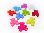 BOTONESOSITOS. Botones de plástico en forma de oso en varios colores.