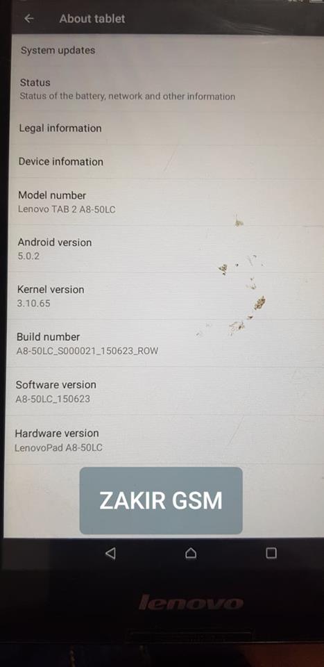 Mobile Phone Repairing Zakir Gsm Lenovo Tab 2 A8 50lc Mt6735 Scatter Firmware Flash File 100 Testing File