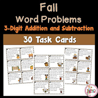 Fall 3 Digit Addition and Subtraction Word Problems