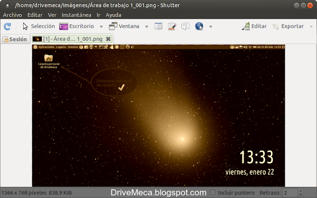 DriveMeca instalando Shutter paso a paso en Linux Ubuntu