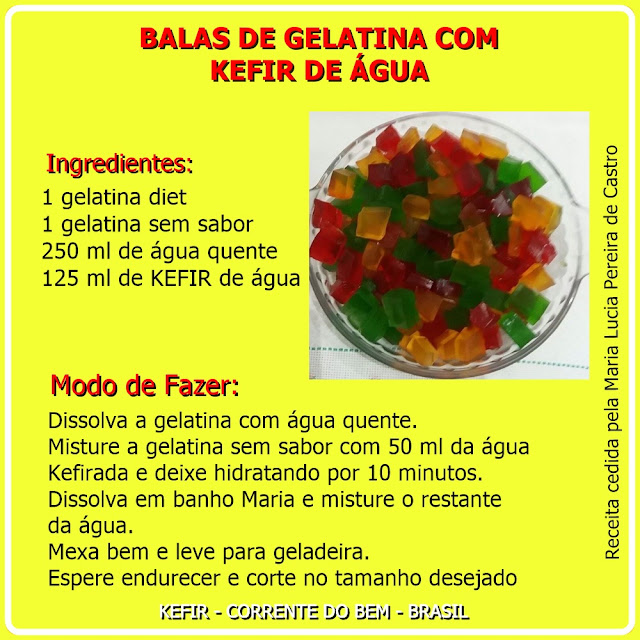 KEFIR DE ÁGUA - BALAS DE GELATINA