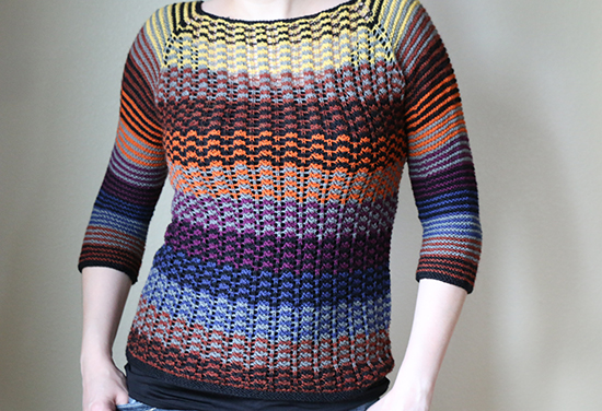Colorful Knit Chromatic Sweater Front View
