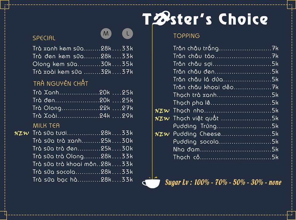 Trà sữa ngon Trà sữa Taster's Choice Phố Huế Review đồ ăn