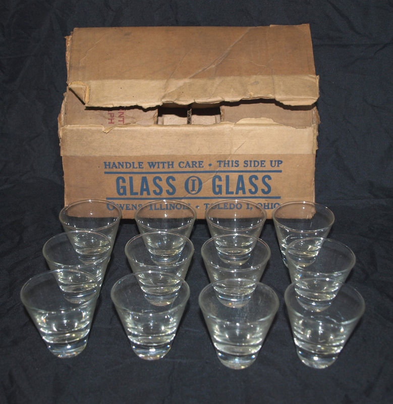 Funky Home Finds For Sale Vintage Set LIBBEY Glass 12 Jigger Barware