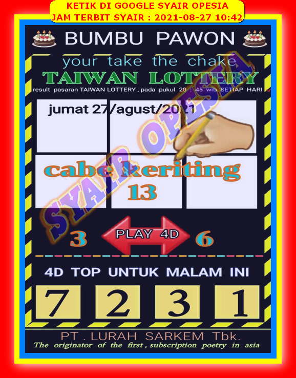 Syair Hk Opesia 27 Agustus 2021 Ngepet Syair Togell