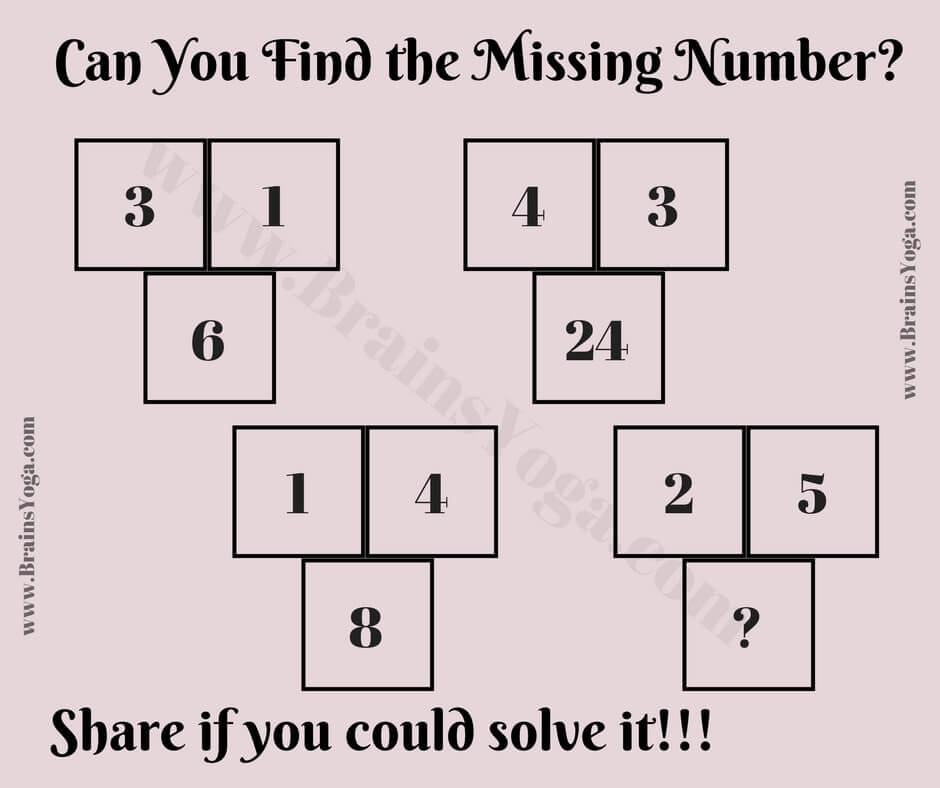 Logical Thinking Missing Number Picture Maths Brain Teaser