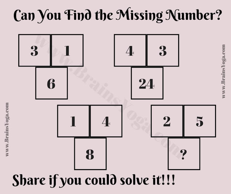Logic Maths Brain Teaser to find the missing number