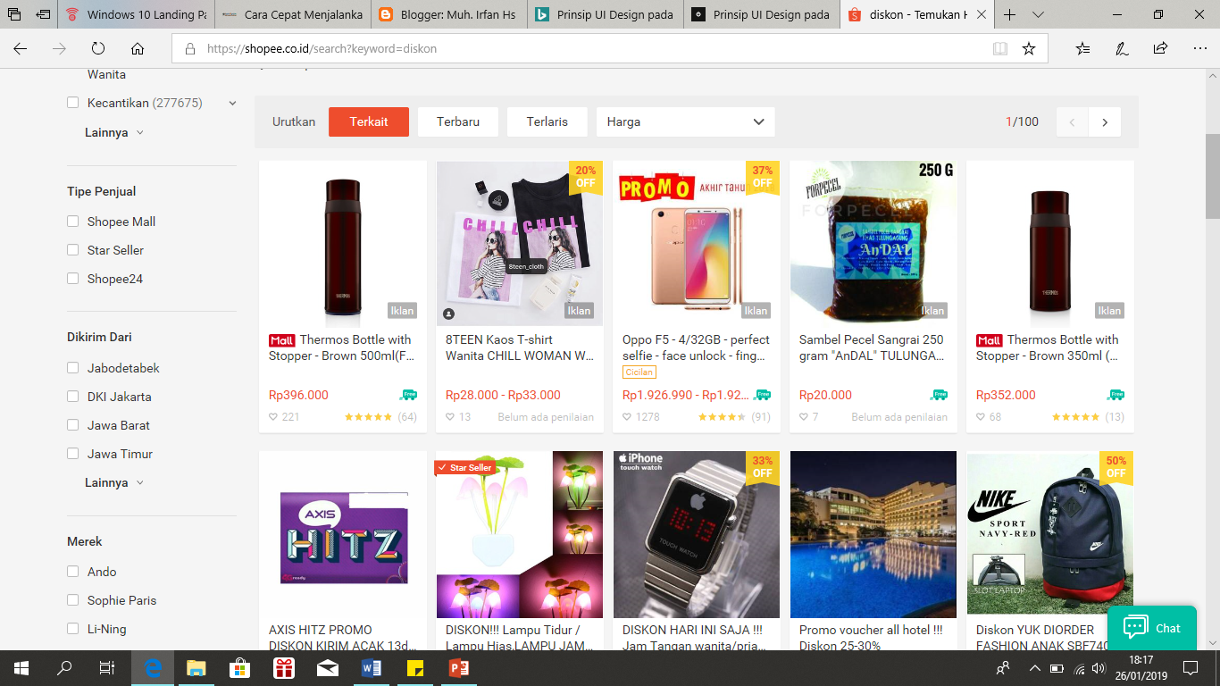 Muh. Irfan Hs: Prinsip UI Design pada Website Shopee