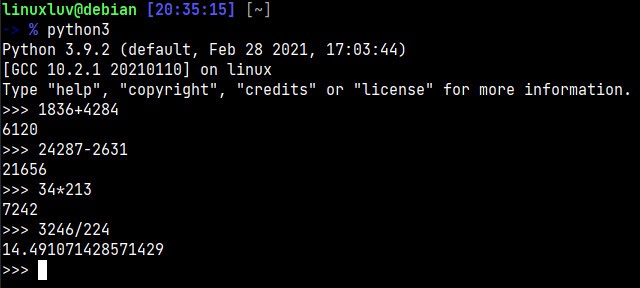 Using Python as Calculator