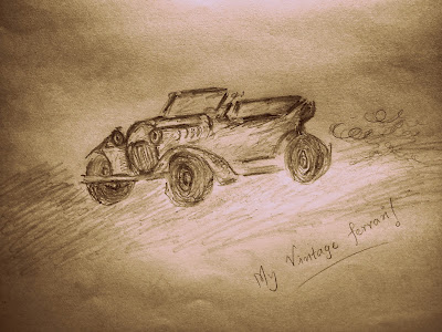 Vintage car sketch