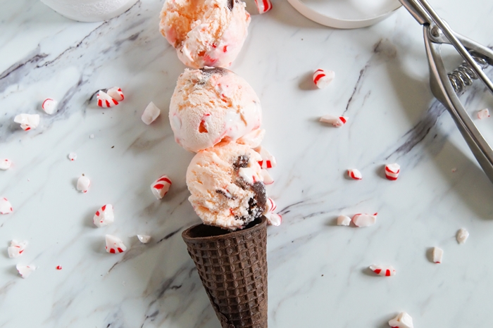 Chocolate-Ribboned Peppermint Ice Cream | bakeat350.net for The Pioneer Woman Food & Friends