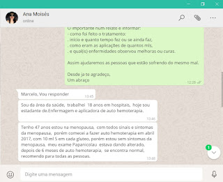 Relato Ana Moises - benefícios da Auto-hemoterapia