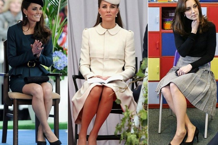 Kate Middleton oturma pozuna gelince bu poz Düşes Eğimi olarak bilinir.
