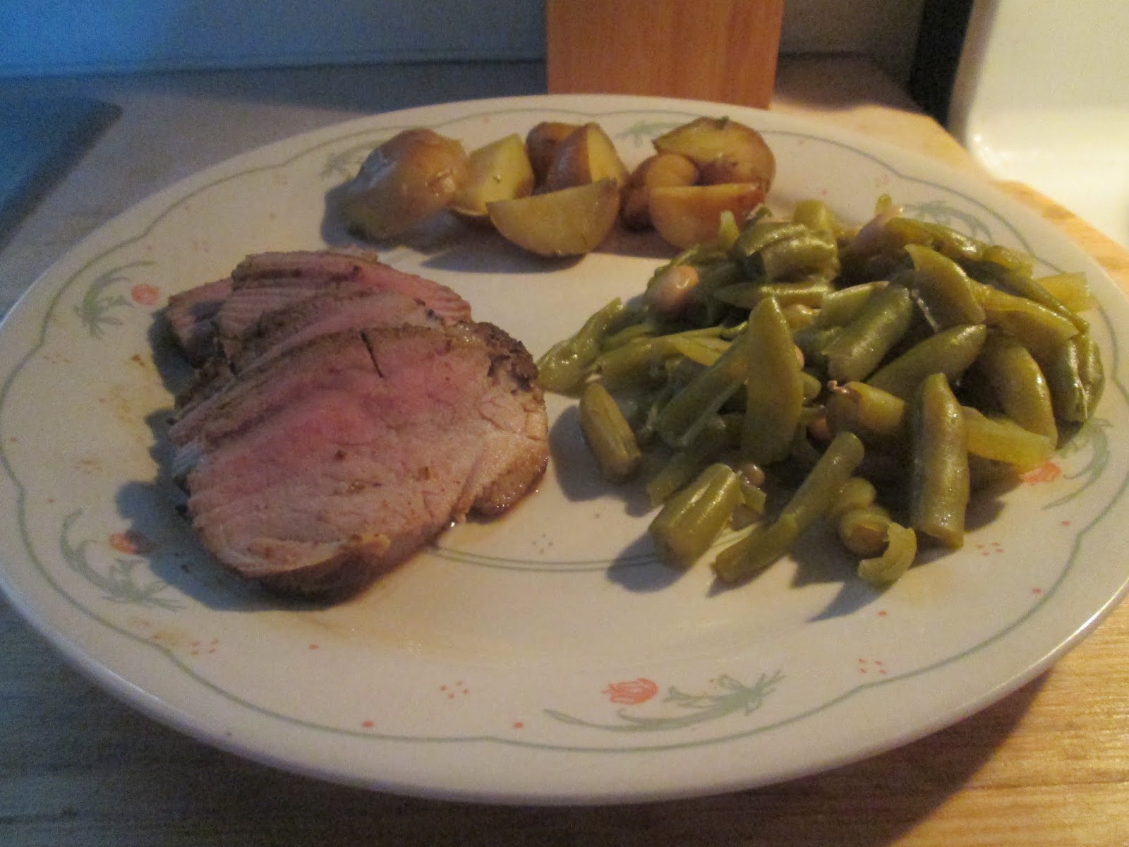 Diab2Cook: Leftovers; Cumin Spiced Pork Tenderloin w/ Slow Cooker Parmesan Potatoes and Green Beans