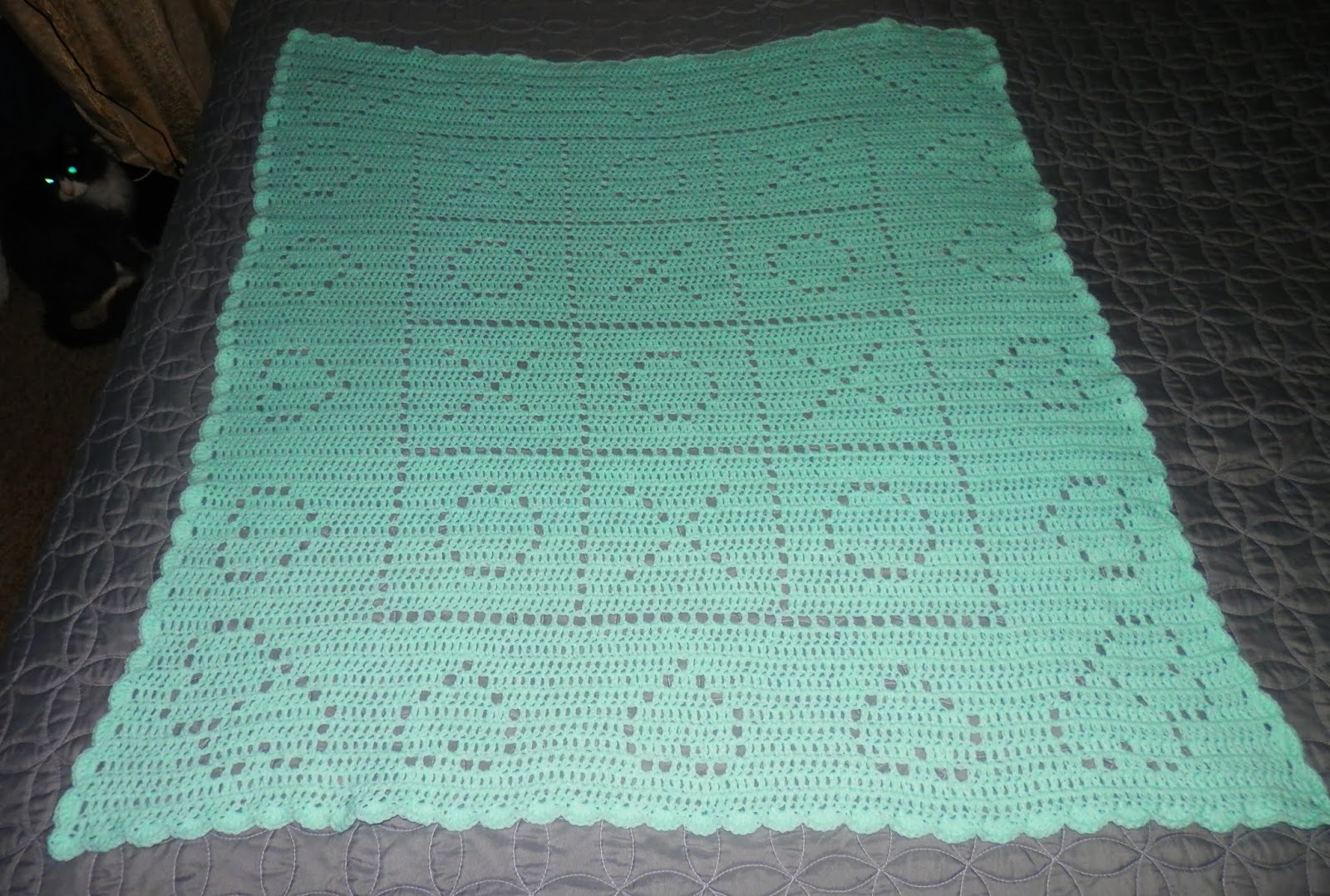 Karens Crocheted Garden of Colors Hugs and Kisses Baby Blanket