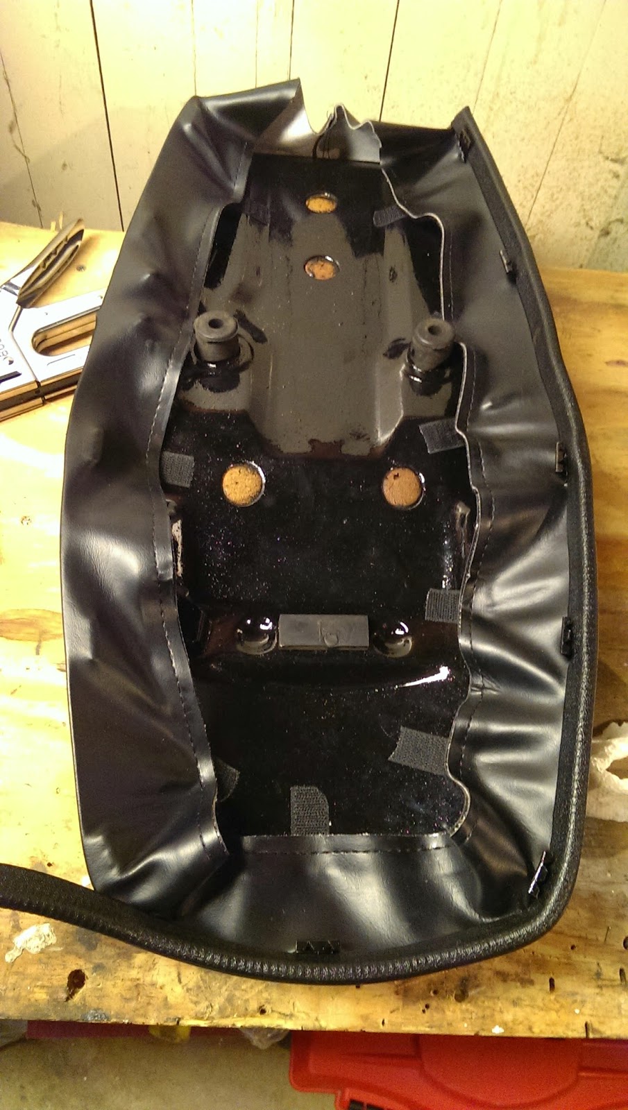 Honda CB360 Project Installing Motorcycle Seat Cover / How to Recover