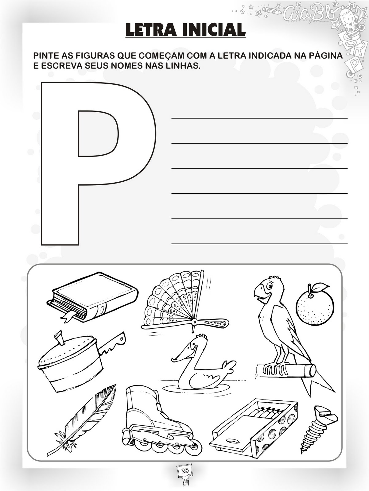 ENSINANDO E APRENDENDO COM A PROFª ANA ALICE: ATIVIDADES COM A LETRA P