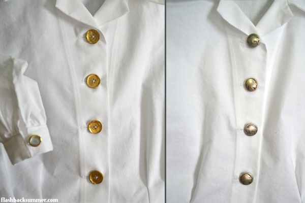 Flashback Summer: 1940s White button down blouses - vintage button up shirt