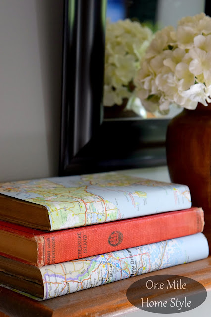 DIY Map Page Book Covers - One Mile Home Style