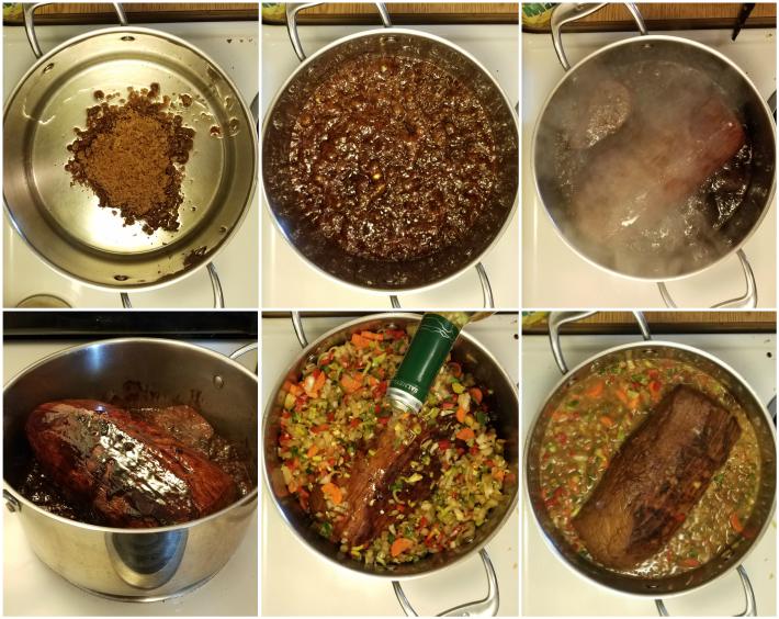 6 pasos para preparar el asado negro venezolano, sellar la carne y cocerla