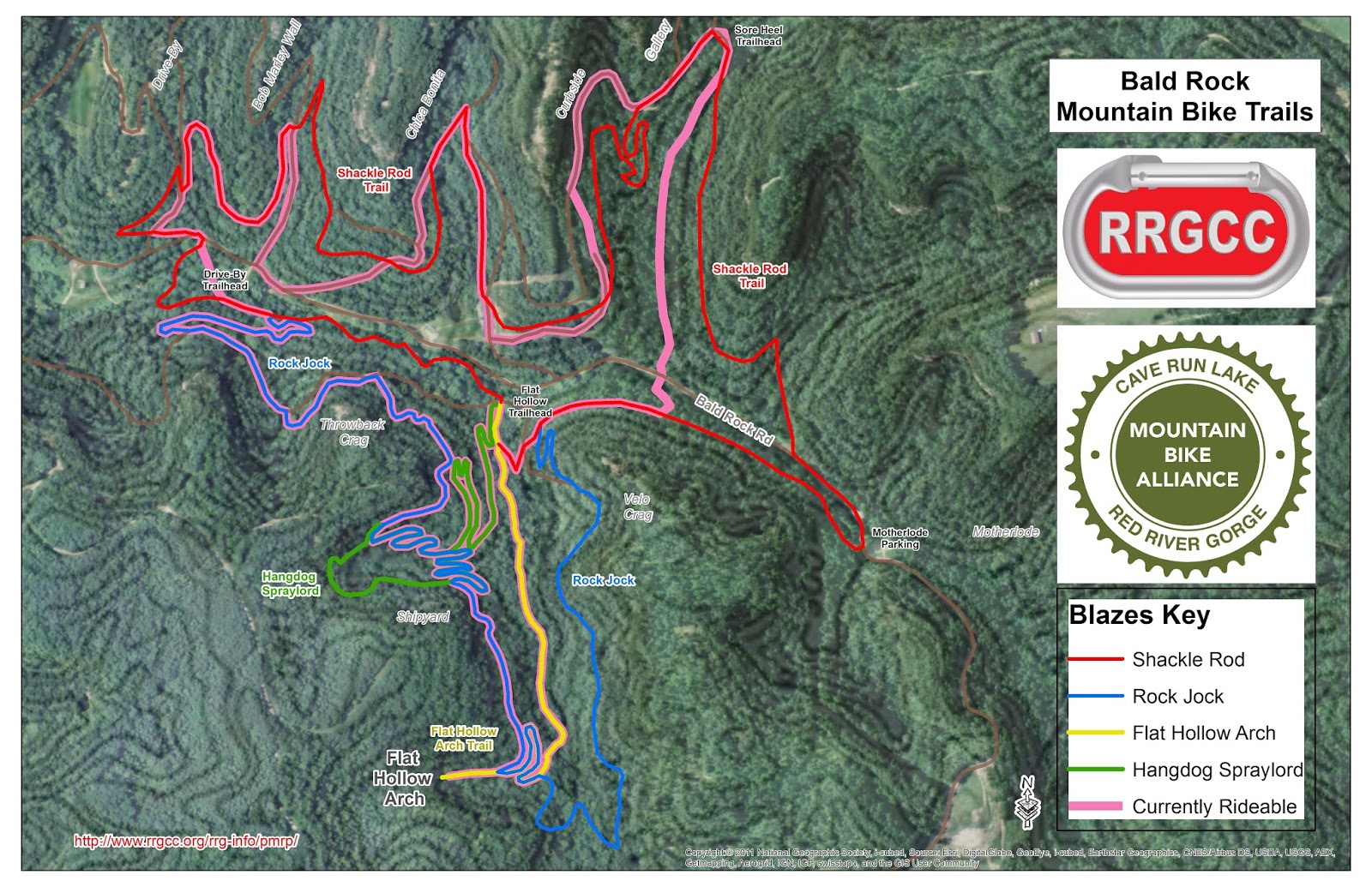 Red River MTBing Current Bald Rock Map