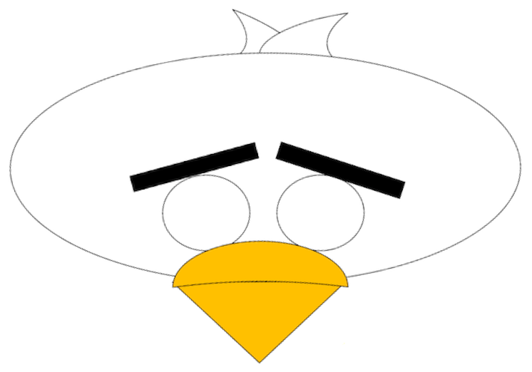 Plantilla de máscara de Angry Bird. 
