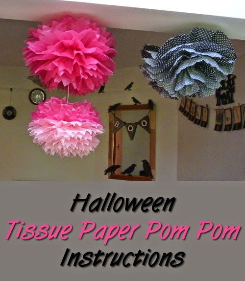 Halloween Tissue Paper Pom Instructions