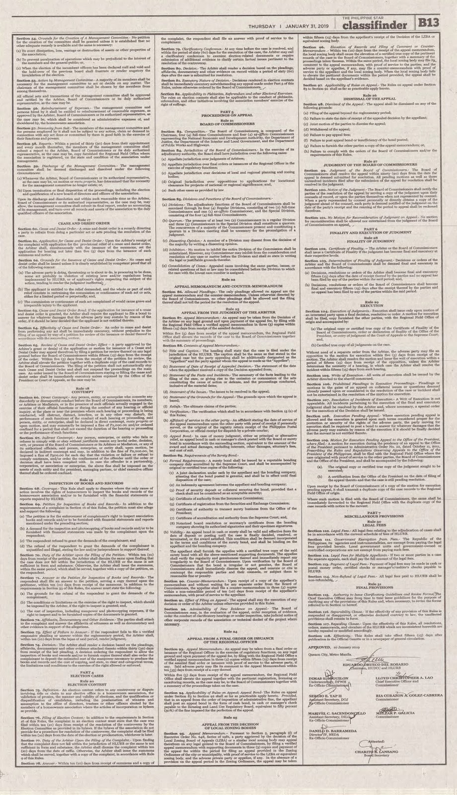philippine real estate laws HLURB REVISED Rules of Procedure before