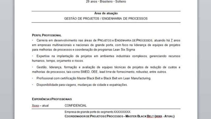 modelo currículo