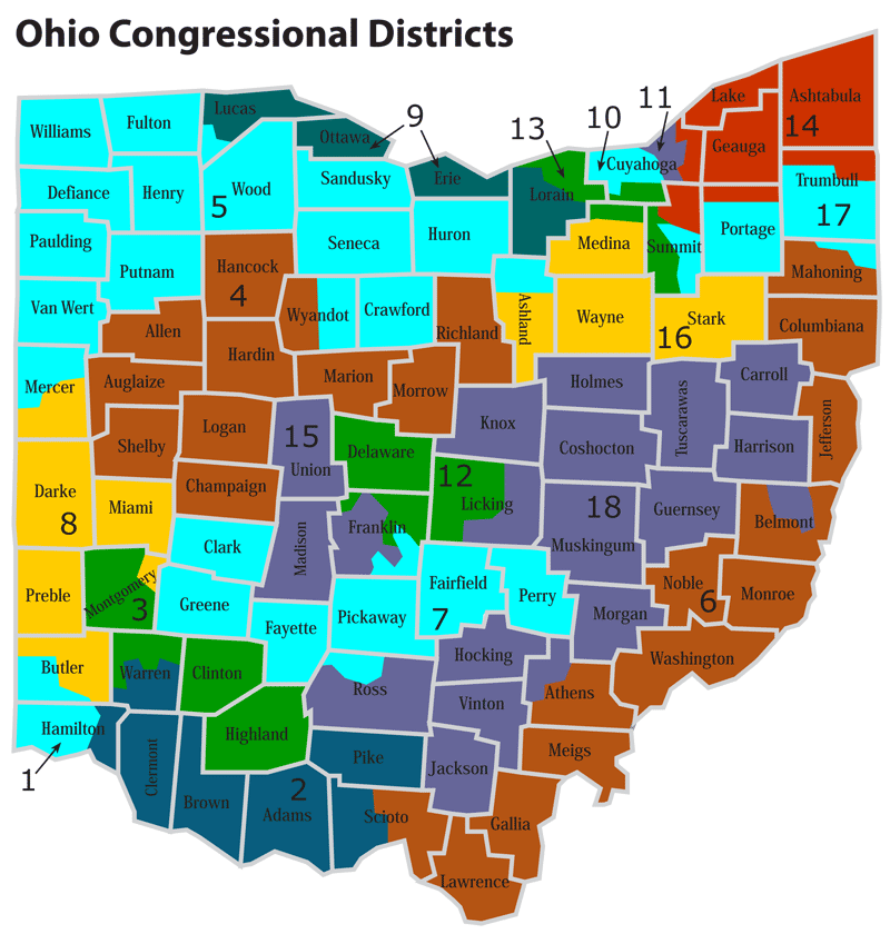 Us Congressional Districts Ohio Map - United States Map