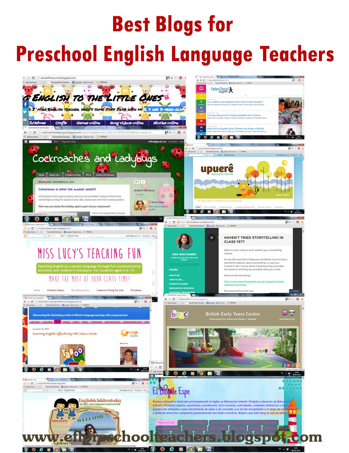 ESL/EFL Preschool Teachers Favorite Blogs for Preschool and