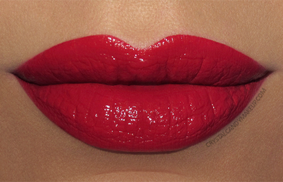 Lise Watier Baiser Satin Liquid Lipstick Red Hot Kiss Review Swatches