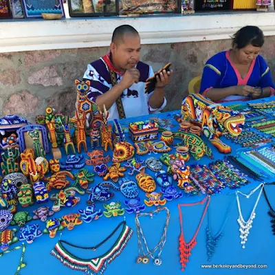 colorful Huichol Indian bead items in Bucerias, Mexico