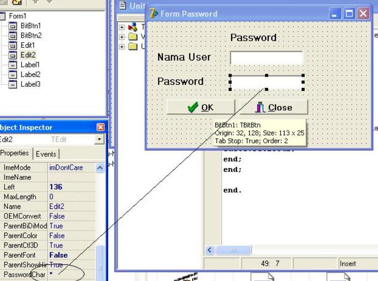 Welcome To Bela Dwi Lestari Blog: Cara membuat Form Password di Borland ...